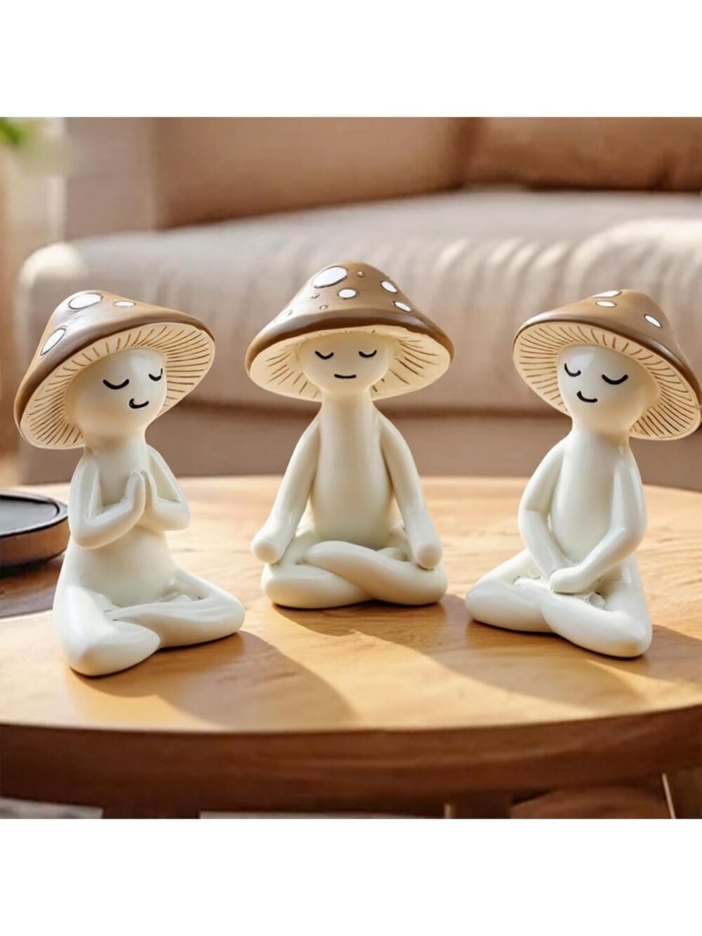 Charming Resin Mushroom Statue for Home & Garden Decor - Cute Fungi Accent Piece